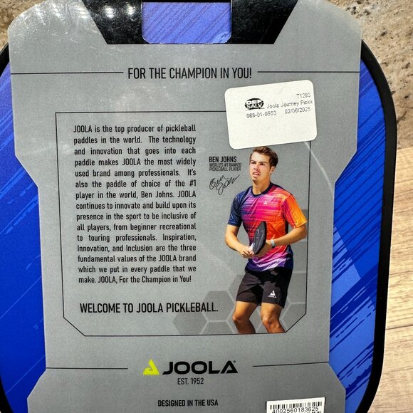 Joola Journey 10mm Pickleball Paddle Ben Johns Blue Black NWT - Picture 6 of 7